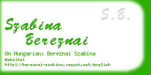 szabina bereznai business card